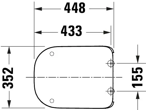 Duravit Univ. WC-Sitz Eckig Tief 448mm Ülap., Weiß