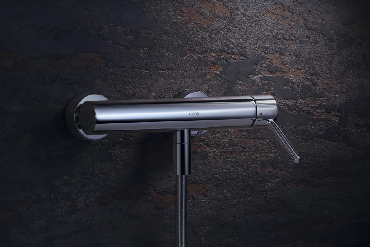 Hansgrohe AXOR Starck Einhebel-Brausemischer Aufputz, Chrom, DN15, Keramikmischsystem, einstellbare Temperaturbegrenzung, Rückflussverhinderer, Schalldämpfer