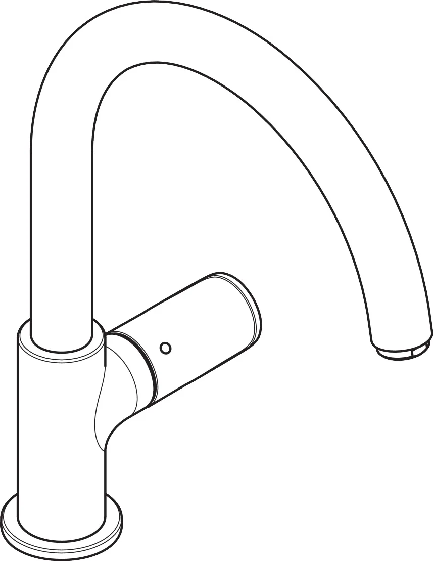 Hansgrohe Vernis Blend M35 Einhebel-Küchenmischer 210, Chrom, Schwenkbereich einstellbar in 2 Stufen auf 120° oder 360°, Normalstrahl, maximale Durchflussmenge bei 3 bar: 11,1 l/min, Keramikmischsystem, für Durchlauferhitzer geeignet
