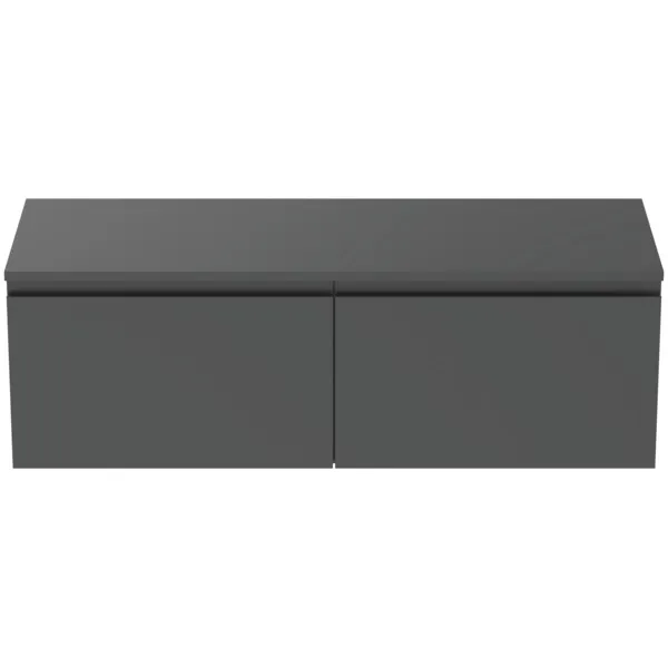 Ideal Standard Waschtischunterschrank Finesse Anthrazit matt 1202x440x388 mm 2 Schubladen Softclose