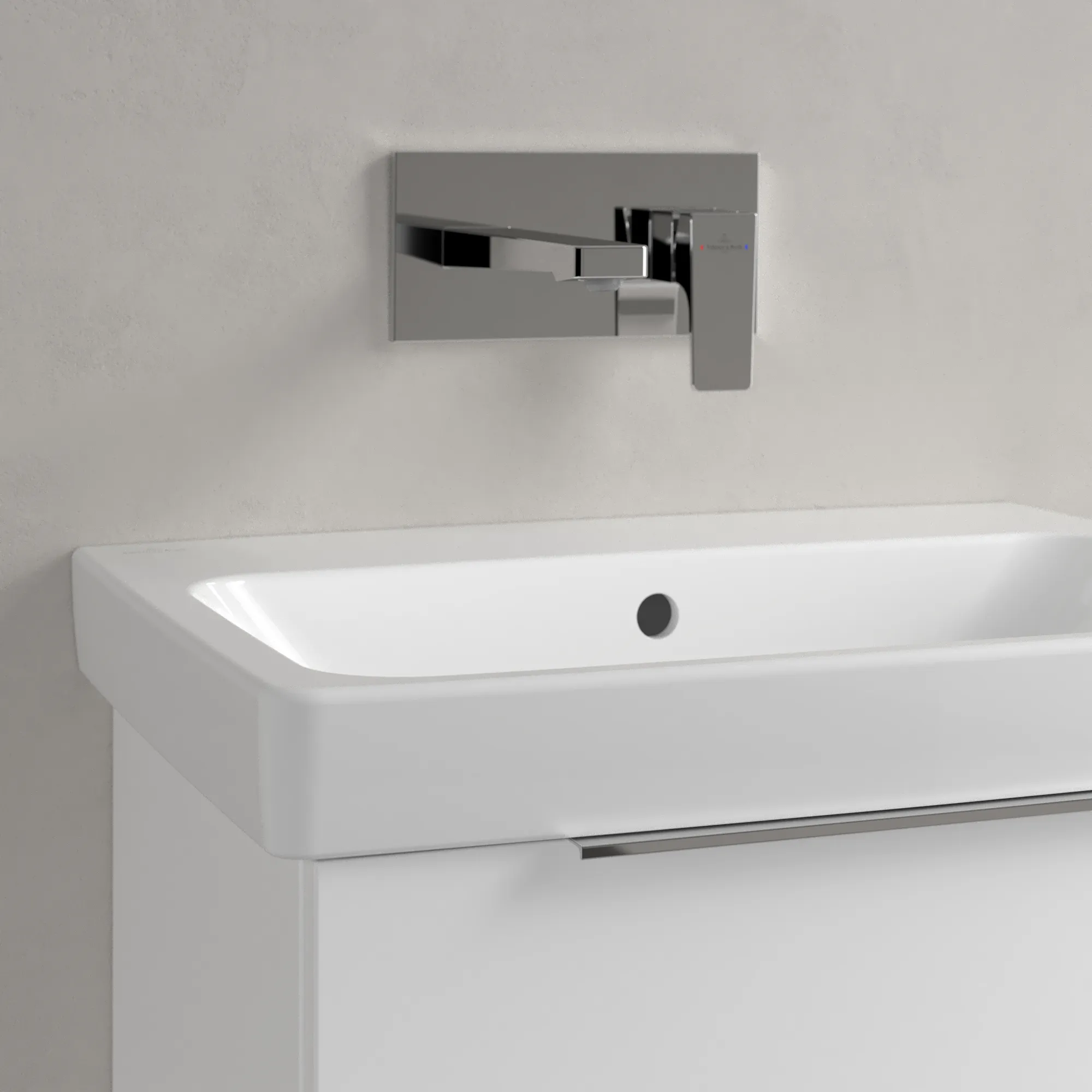 Villeroy & Boch Waschbecken „Architectura“ 600 × 445 × 165 mm, ohne Hahnlochbohrung, für Becken mittig in Weiß Alpin Villeroy & Boch Waschbecken „Architectura“ 600 × 445 × 165 mm, ohne Hahnlochbohrung, für Becken mittig in Weiß Alpin