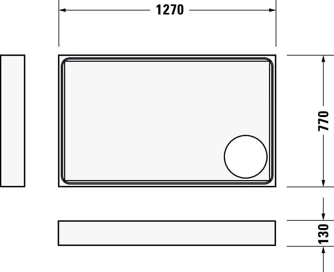 Duravit rechteck Duschwanne „Starck Slimline“ 130 × 80 cm 