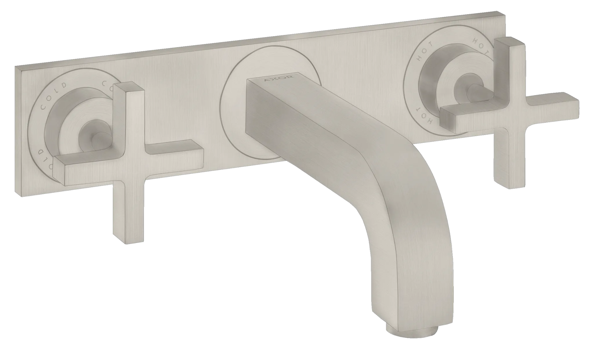 Hansgrohe AXOR Citterio 3-Loch Waschtischarmatur Unterputz Wandmontage Edelstahl Optic