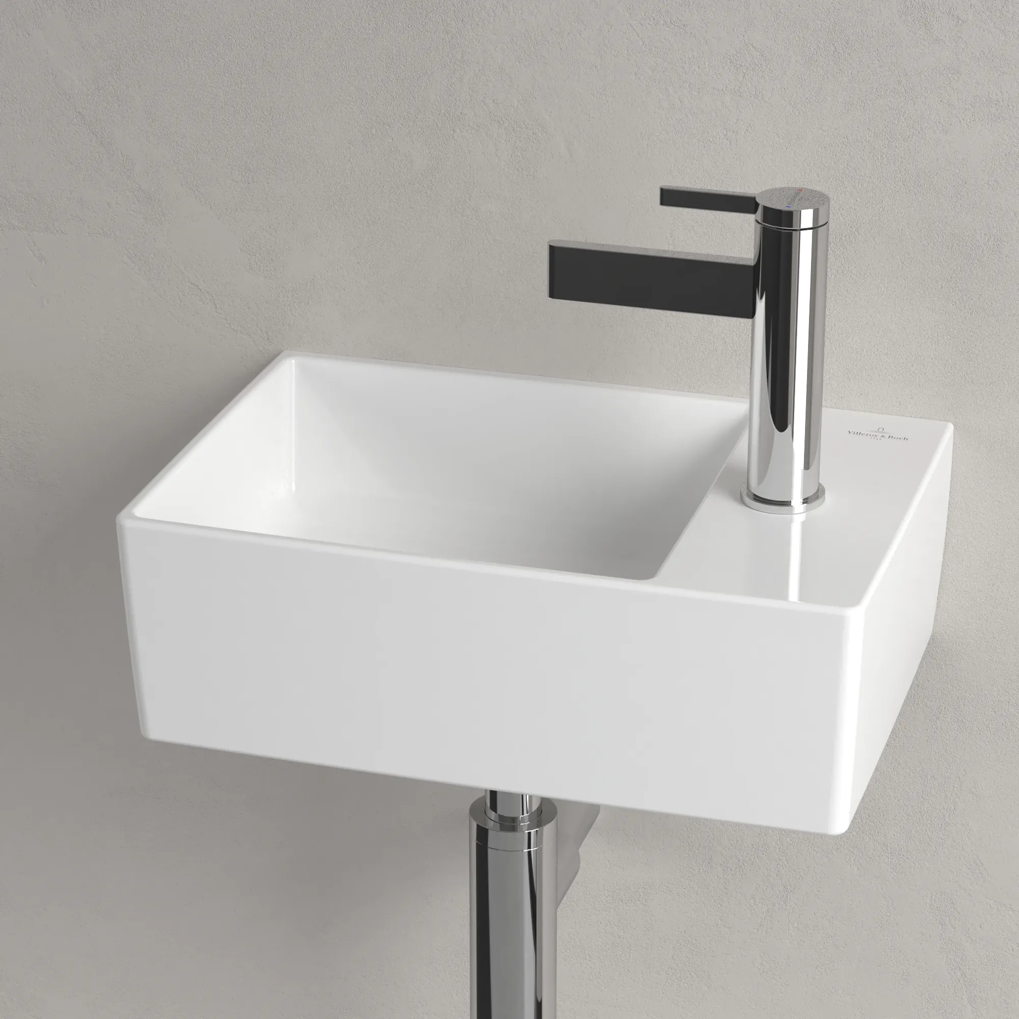Villeroy & Boch Handwaschbecken Memento 2.0, 400x260x111 mm, weiß Alpin CeramicPlus, TitanCeram, 1-Loch-Armatur Villeroy & Boch Handwaschbecken Memento 2.0, 400x260x111 mm, weiß Alpin CeramicPlus, TitanCeram, 1-Loch-Armatur