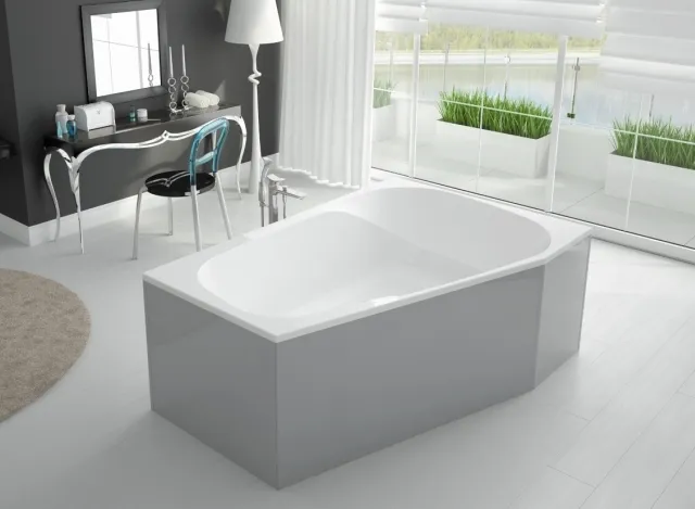 Hoesch Badewanne „Spectra“ trapez 180 × 120 cm, rechts in Weiß Hoesch Badewanne „Spectra“ trapez 180 × 120 cm, rechts in Weiß