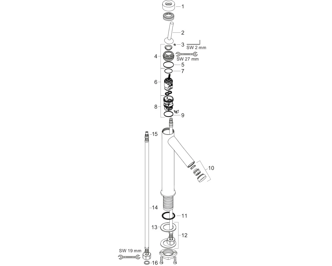 Waschtischmischer 170 Axor Starck chrom