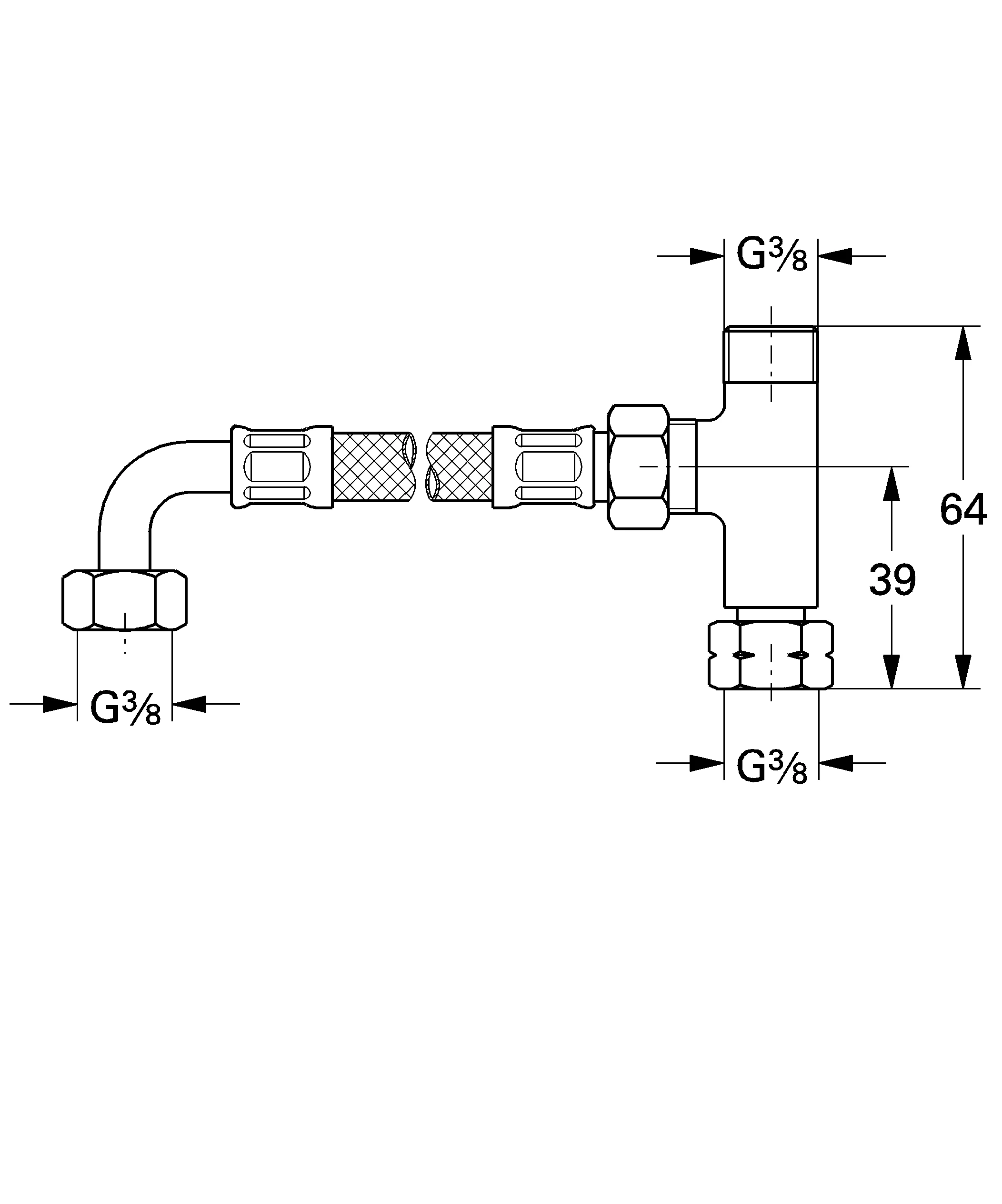 Anschluss-Set 47533, für Grohtherm Micro, chrom