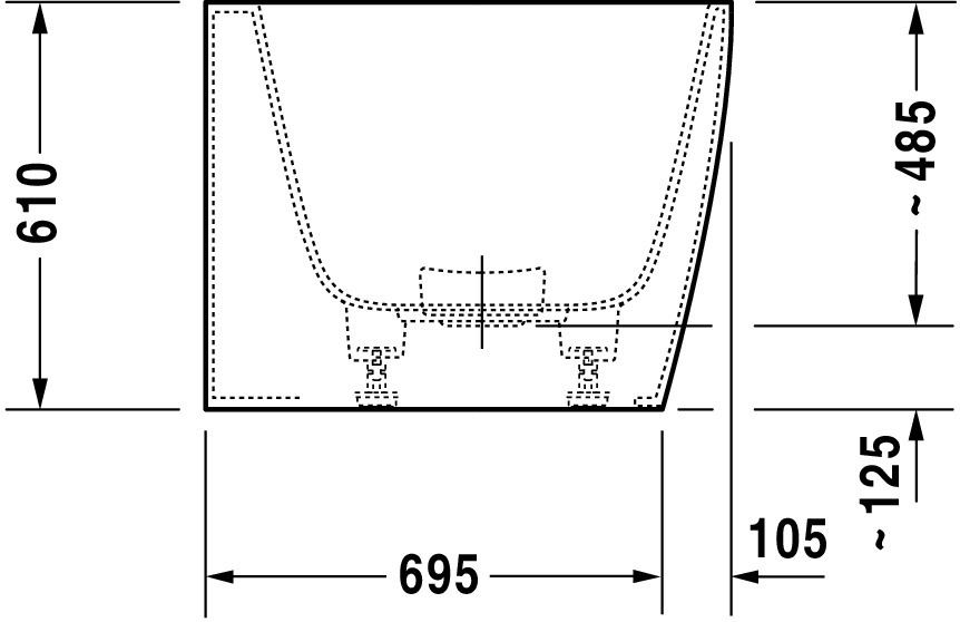 Duravit Badewanne „DuraSquare“ vorwand rechteck 180 × 80 cm, mittig in Weiß