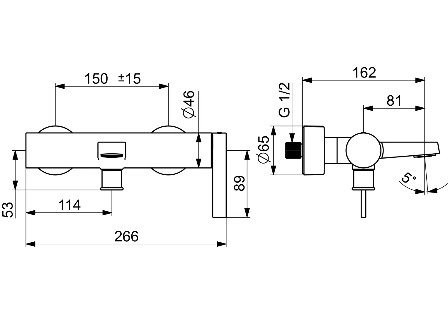 HansaLOFT Einhebelmischer Wafü und Brausebatterie HansaLOFT 5770 Ausladung 162 mm DN15 Chrom HansaLOFT Einhebelmischer Wafü und Brausebatterie HansaLOFT 5770 Ausladung 162 mm DN15 Chrom