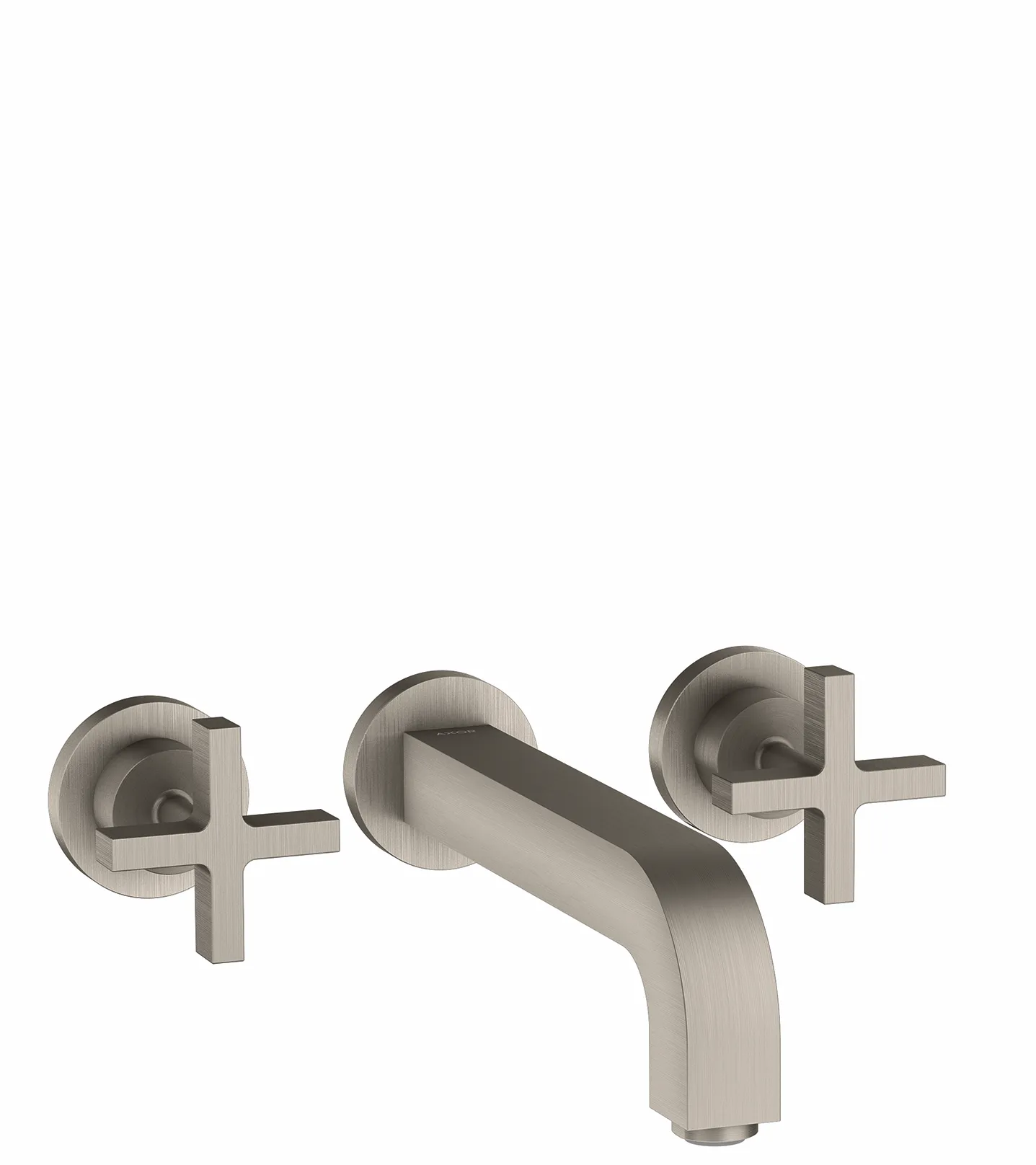 Hansgrohe AXOR Citterio 3-Loch Waschtischarmatur Unterputz, Ausladung 222 mm, Kreuzgriff, Normalstrahl, max. Durchfluss 5 l/min, Edelstahl Optic