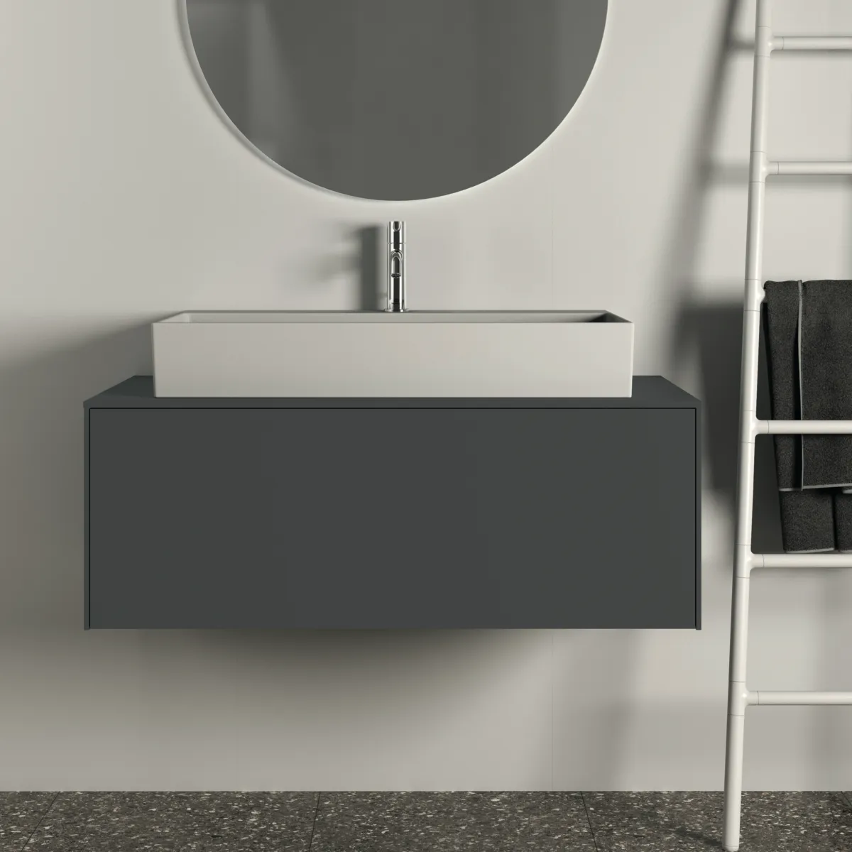 Ideal Standard Waschtischunterschrank „Conca“ 100,2 × 37 × 50,5 cm Anthrazit matt lackiert Ideal Standard Waschtischunterschrank „Conca“ 100,2 × 37 × 50,5 cm Anthrazit matt lackiert
