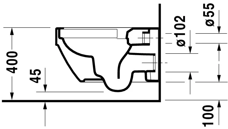 Wand-Tiefspül-WC „Vero Air“ 37 × 35,5 × 57 cm, ohne Spülrand