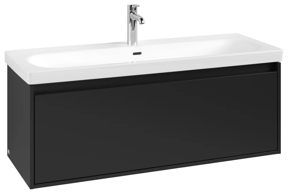 Villeroy & Boch Waschbeckenunterschrank Skyla C79200, 1172x436x439mm, 2 Auszüge, Waschbecken mittig, Volcano Black Villeroy & Boch Waschbeckenunterschrank Skyla C79200, 1172x436x439mm, 2 Auszüge, Waschbecken mittig, Volcano Black