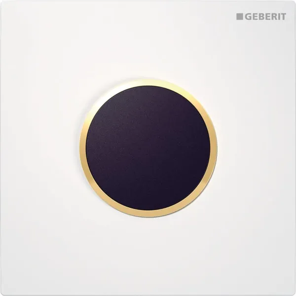 Geberit Urinalsteuerung mit elektronischer Spülauslösung in weiß / vergoldet