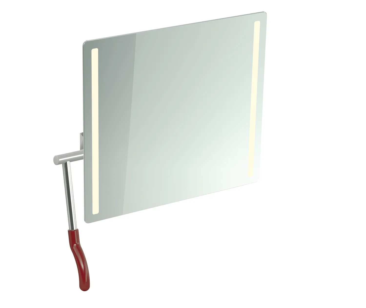 HEWI Kippspiegel „Serie 802 LifeSystem“ 60 × 54 cm in Rubinrot