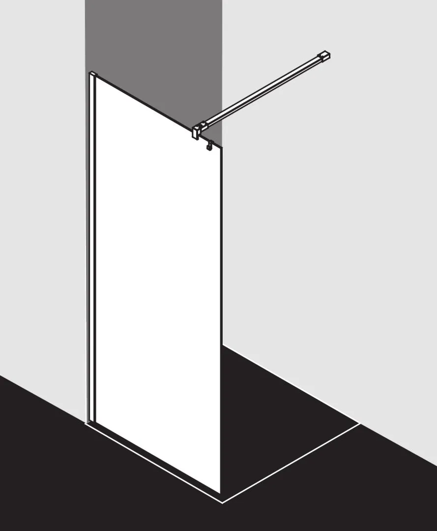 Kermi Duschdesign Walk-In-Duschkabine „WALK-IN XB“ Glas Klar, Profile Silber Mattglanz, BV: 780 - 800 mm WE: 785 - 805 mm H: 2000 mm