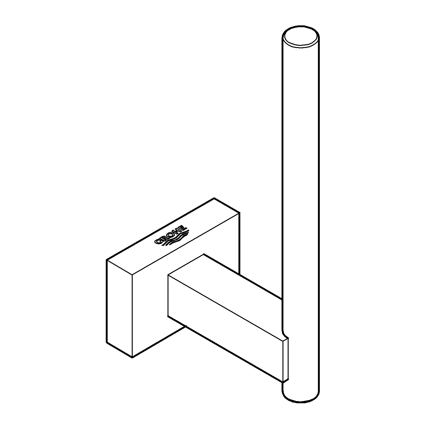 Grohe Reservepapierhalter Essentials Cube in hard graphite gebürstet