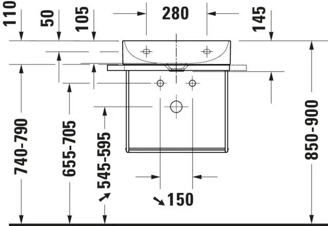 Duravit DuraSquare Waschtisch compact, weiß Hochglanz, 1x 500 mm, mit Hahnlochbank, wandhängend Duravit DuraSquare Waschtisch compact, weiß Hochglanz, 1x 500 mm, mit Hahnlochbank, wandhängend