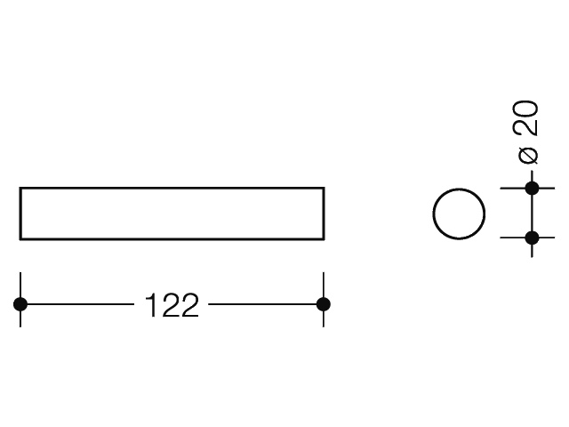 HEWI Reservetoilettenpapierhalter „System 800“ 2 × 12,2 × 2 cm