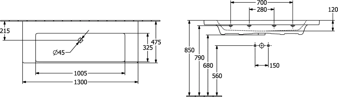 Villeroy & Boch Subway 3.0 Schrankwaschtisch 1300x475mm Rechteck ohne Überlauf Weiß Alpin Villeroy & Boch Subway 3.0 Schrankwaschtisch 1300x475mm Rechteck ohne Überlauf Weiß Alpin