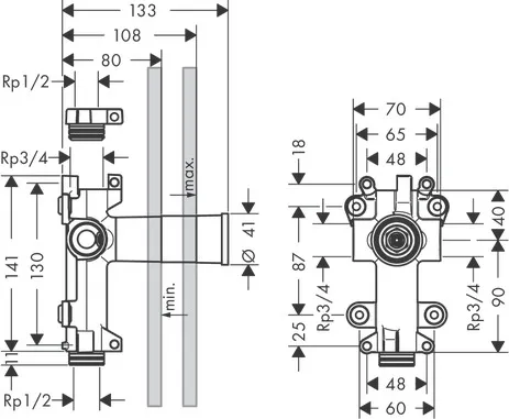Hansgrohe AXOR ShowerSolutions Grundkörper für Absperrventil 120⁄120 Unterputz Hansgrohe AXOR ShowerSolutions Grundkörper für Absperrventil 120⁄120 Unterputz