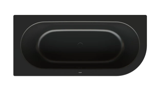 Bette BetteSilhouette Badewanne 1850x850x420 mm, Ebony, glasierter Titan-Stahl, 2-Sitzer, Eck-Einbau