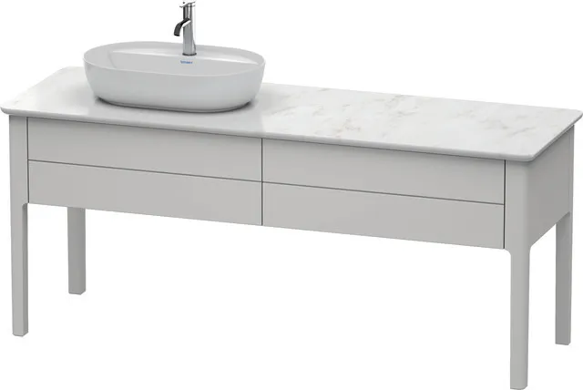 Duravit Waschtischunterschrank bodenstehend „Luv“ 173,3 × 74,3 × 57 cm Nordic Weiß Seidenmatt