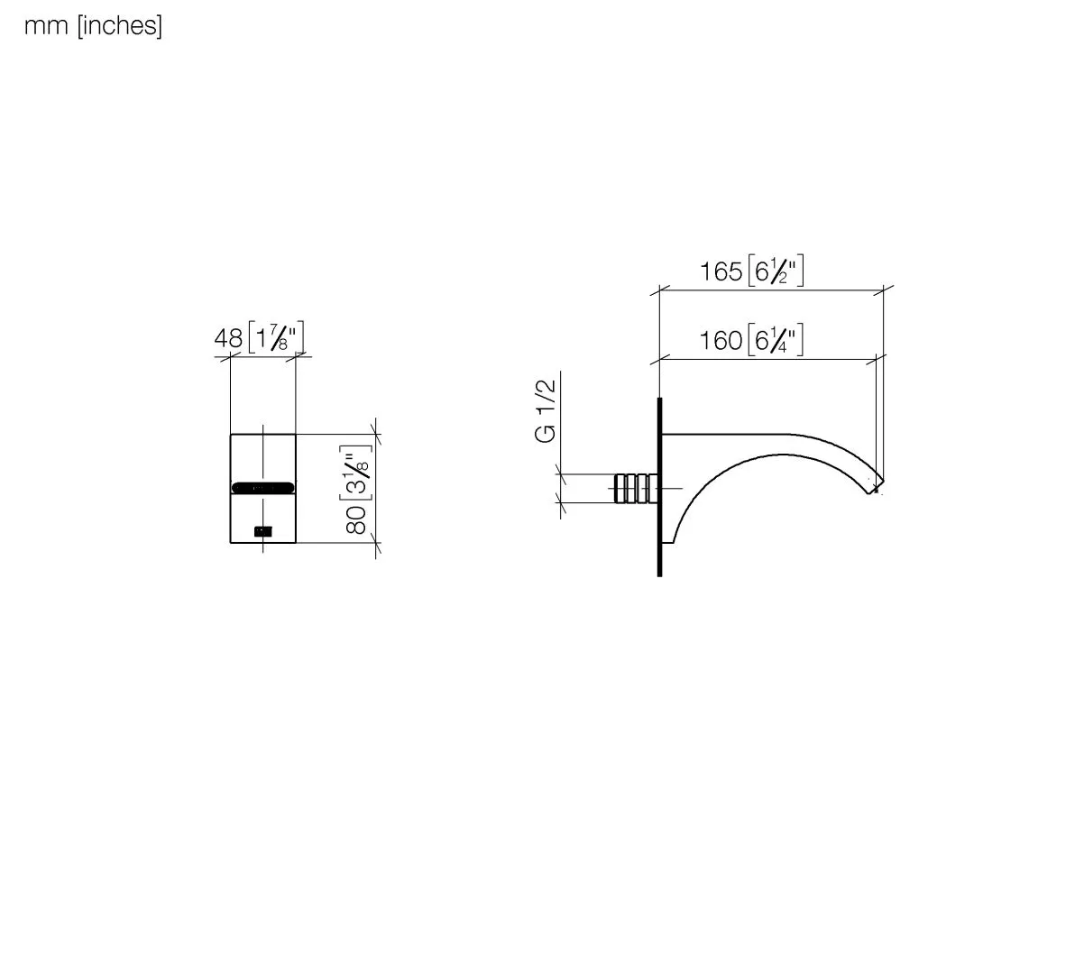 Waschtisch-Wand-Auslauf ohne Ablaufgarnitur CYO Chrom 13800811 Waschtisch-Wand-Auslauf ohne Ablaufgarnitur CYO Chrom 13800811