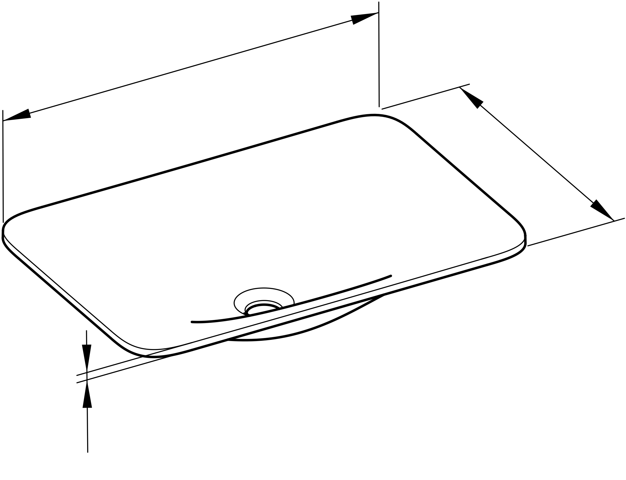 KEUCO Einbauwaschtisch „Edition 400“, ohne Hahnlochbohrung in Weiß, 600 × 400 × 16 mm