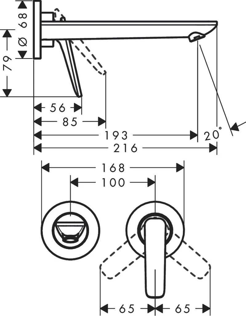 Einhand-Waschtischarmatur „Axor Citterio C“ Ausladung 193 mm in Chrom