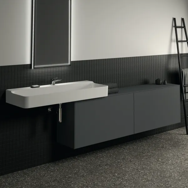Ideal Standard Waschtischunterschrank „Conca“ 198,7 × 55 × 37,3 cm Anthrazit matt lackiert Ideal Standard Waschtischunterschrank „Conca“ 198,7 × 55 × 37,3 cm Anthrazit matt lackiert