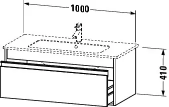 Duravit Waschtischunterschrank wandhängend „Ketho“ 100 × 41 × 47,5 cm Betongrau Matt
