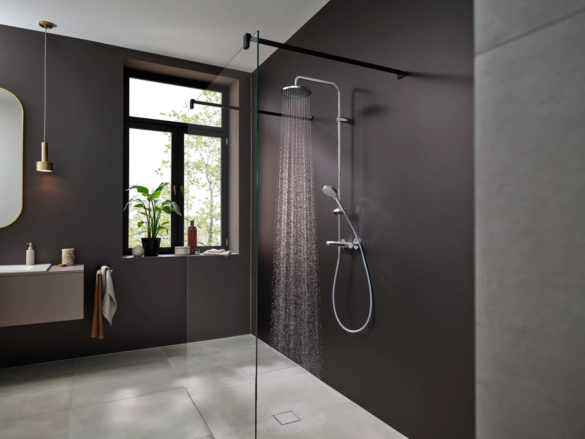 Showerpipe 200 1jet Vernis Blend EcoSmart chrom mit Brausethermostat