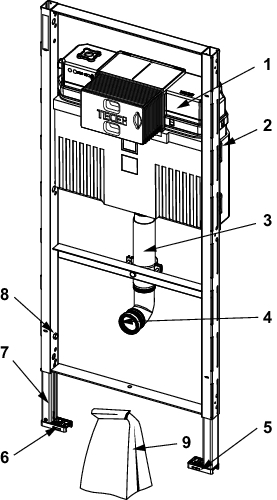 TECEprofil WC-Modul mit Uni-Spülkasten für Kinder-Stand-WC, Bauhöhe 1120 mm