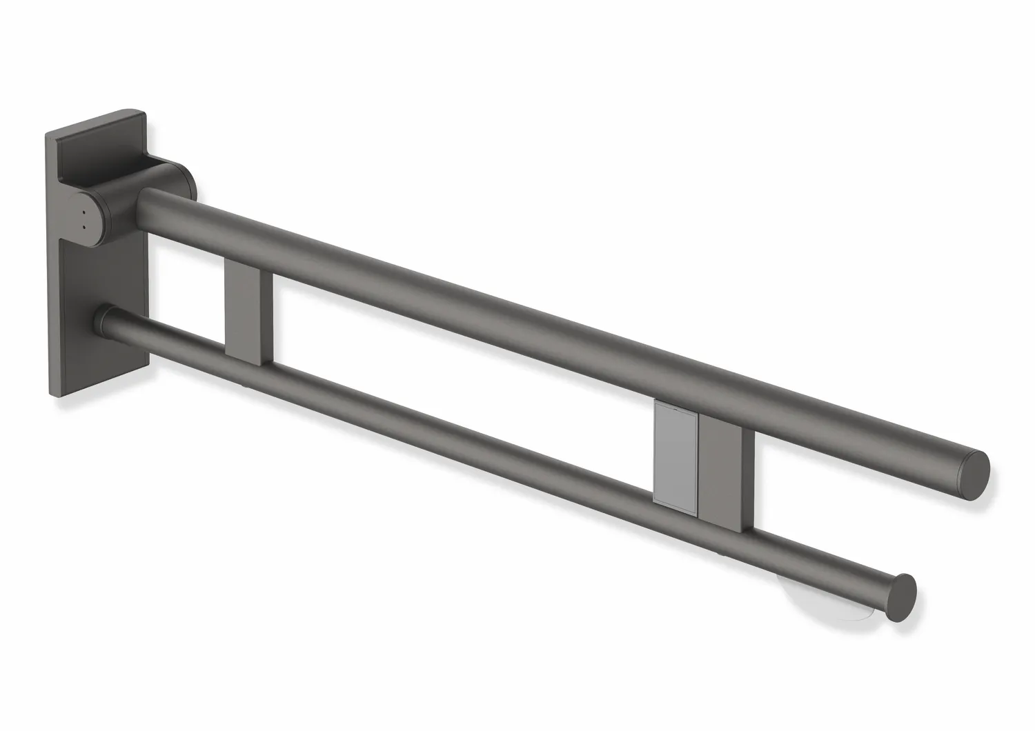 HEWI Stützklappgriff Duo Design A, Edelstahl, 850 mm Ausladung, rechts