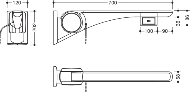 HEWI Stützklappgriff „Serie 802 LifeSystem“