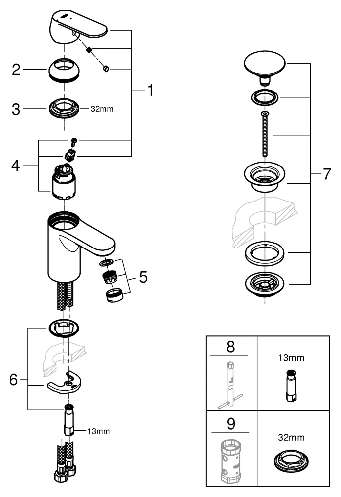 Einhand-Waschtischbatterie Eurosmart Cosmopolitan 23927, S-Size, Einlochmontage, Energie-Spar-Funktion Mittelstellung kalt, glatter Körper, Push-open Ablaufgarnitur 1 1/4'', chrom Einhand-Waschtischbatterie Eurosmart Cosmopolitan 23927, S-Size, Einlochmontage, Energie-Spar-Funktion Mittelstellung kalt, glatter Körper, Push-open Ablaufgarnitur 1 1/4'', chrom