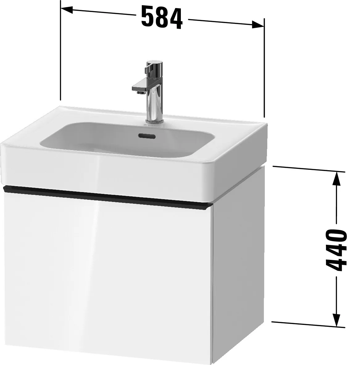 Duravit Waschtischunterschrank wandhängend „D-Neo“ 58,4 × 44 × 45,2 cm in Betongrau Matt