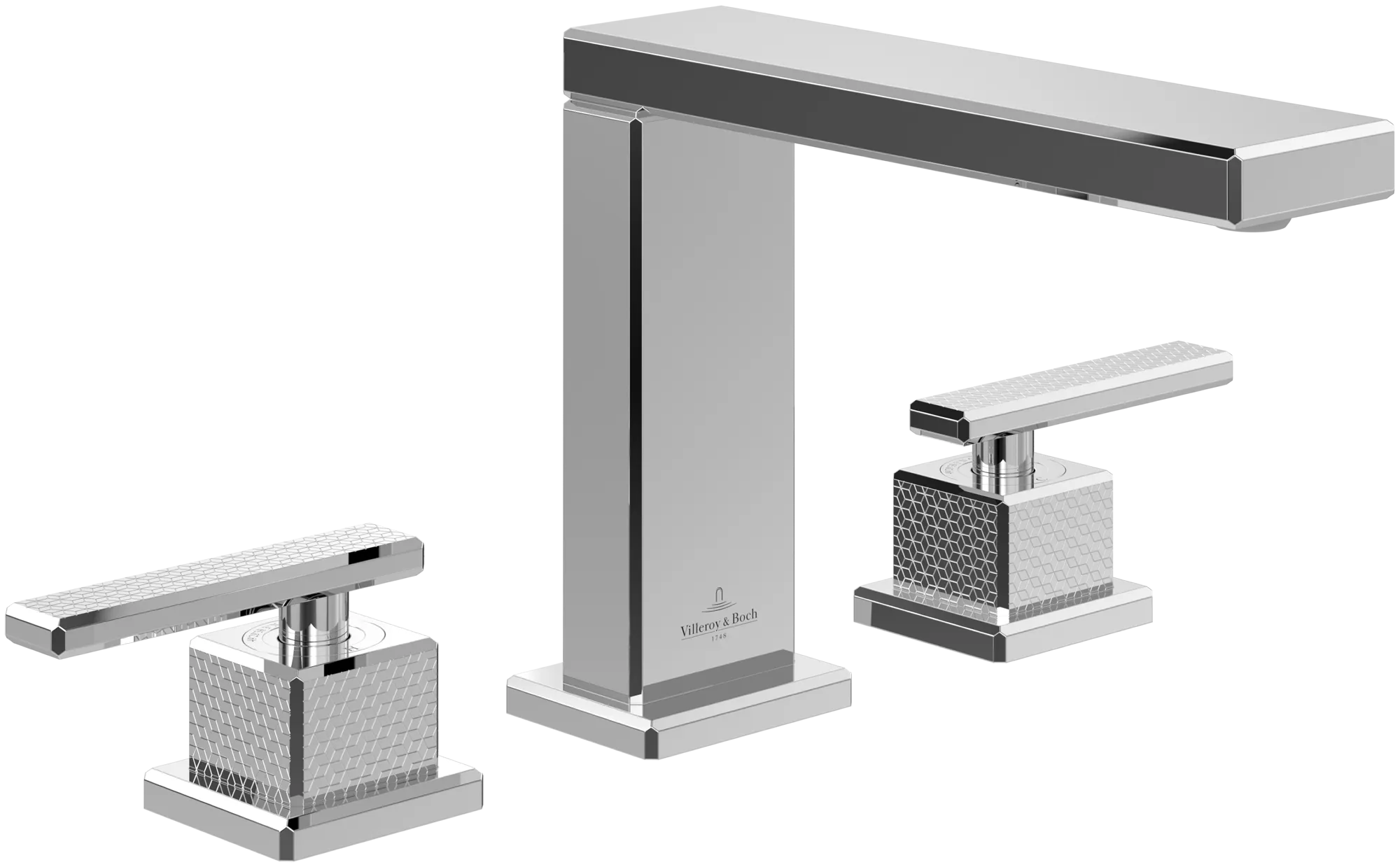 Zweihand-Waschtischarmatur „Mettlach“ 20 cm Ausladung 159 mm in Chrom Zweihand-Waschtischarmatur „Mettlach“ 20 cm Ausladung 159 mm in Chrom