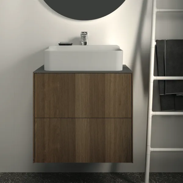 Ideal Standard Waschtischunterschrank „Conca“ 60 × 54 × 50,5 cm Walnuss dunkel Furnier Ideal Standard Waschtischunterschrank „Conca“ 60 × 54 × 50,5 cm Walnuss dunkel Furnier