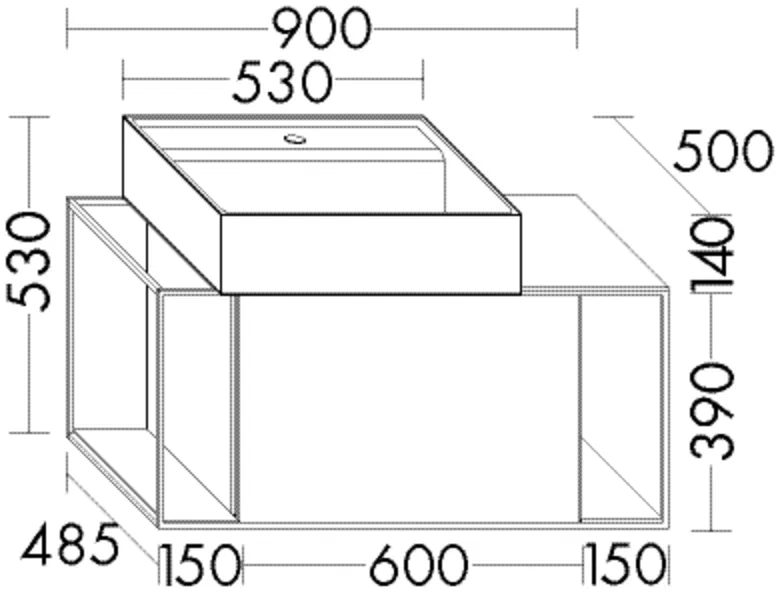 burgbad Junit Keramik-Aufsatzwaschtisch inkl. Waschtischunterschrank burgbad Junit Keramik-Aufsatzwaschtisch inkl. Waschtischunterschrank