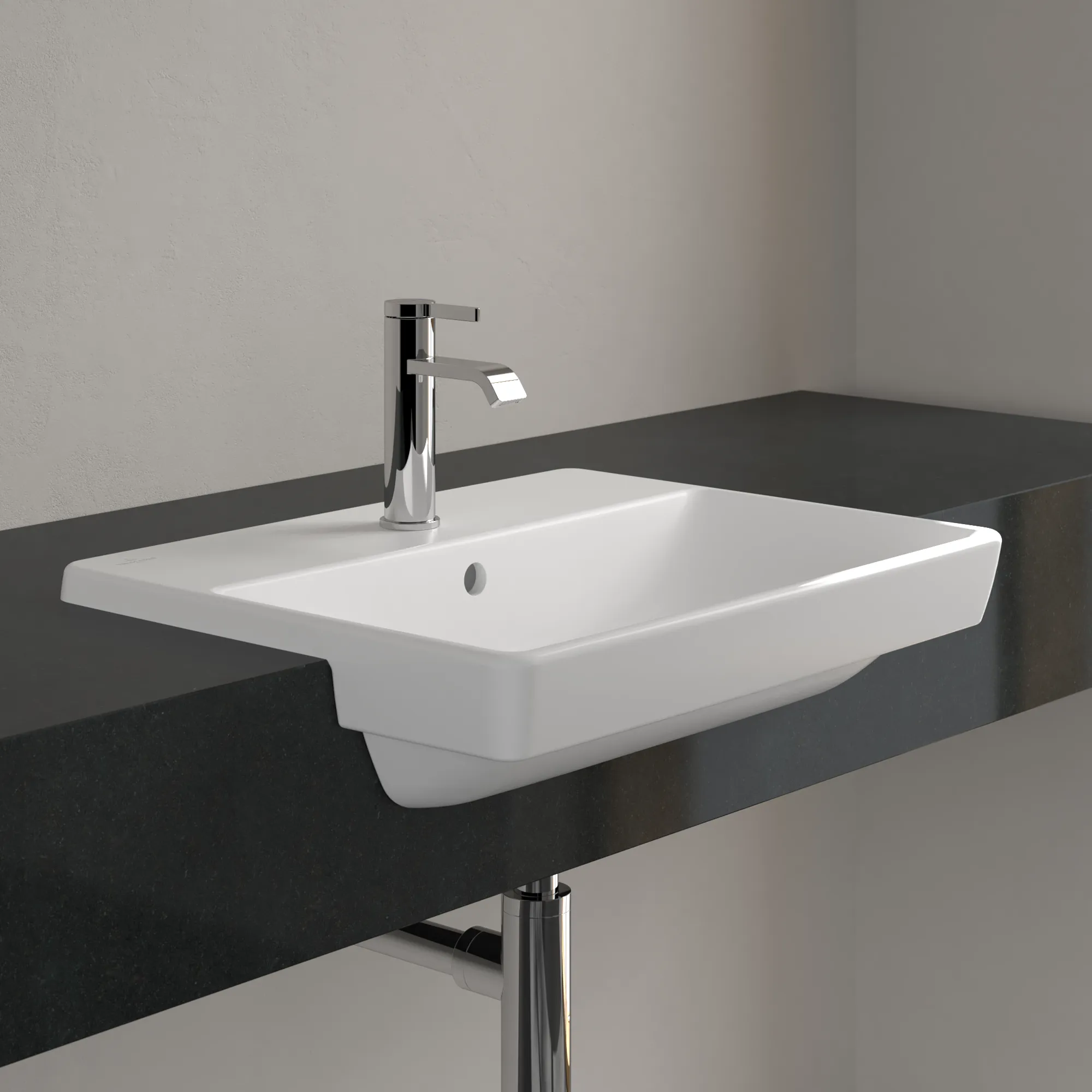 Villeroy & Boch Avento Vorbauwaschbecken Stone White CeramicPlus 550x440x145 mm mit Überlauf Villeroy & Boch Avento Vorbauwaschbecken Stone White CeramicPlus 550x440x145 mm mit Überlauf