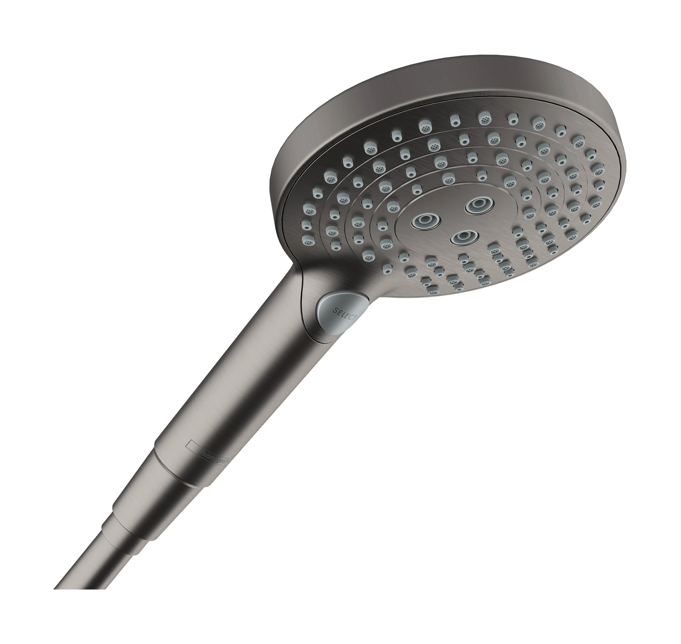 Hansgrohe Handbrause Raindance Select S 120, 3jet PowderRain BBC, 125 mm Brausekopfgröße, Brushed Black Chrome