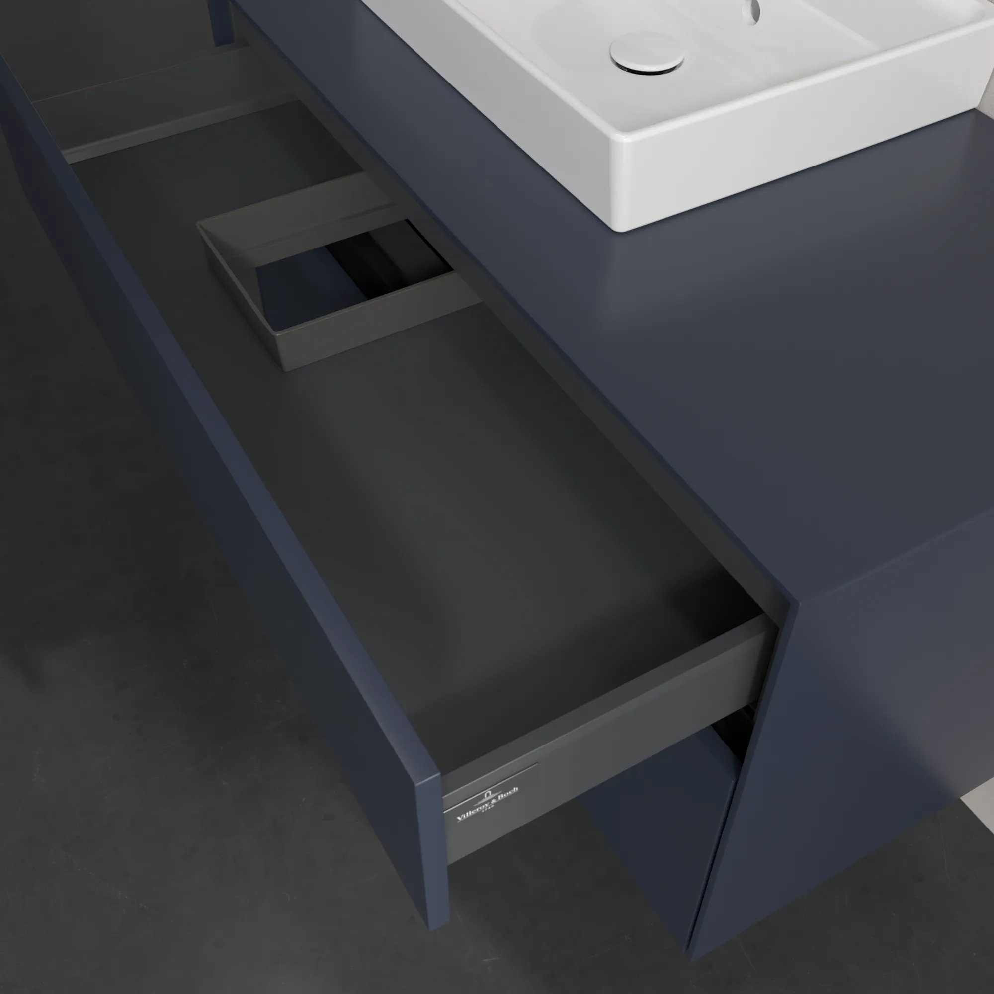 Villeroy & Boch Waschbeckenunterschrank Collaro C01400 Marine Blue 1000x500mm Eckig mit SoftClosing und 2 Auszügen Villeroy & Boch Waschbeckenunterschrank Collaro C01400 Marine Blue 1000x500mm Eckig mit SoftClosing und 2 Auszügen