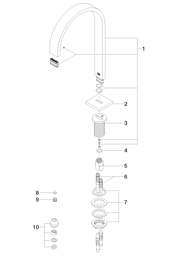 Dornbracht MEM Waschtisch-Stand-Auslauf ohne Ablaufgarnitur Dark Brass gebürstet Dornbracht MEM Waschtisch-Stand-Auslauf ohne Ablaufgarnitur Dark Brass gebürstet