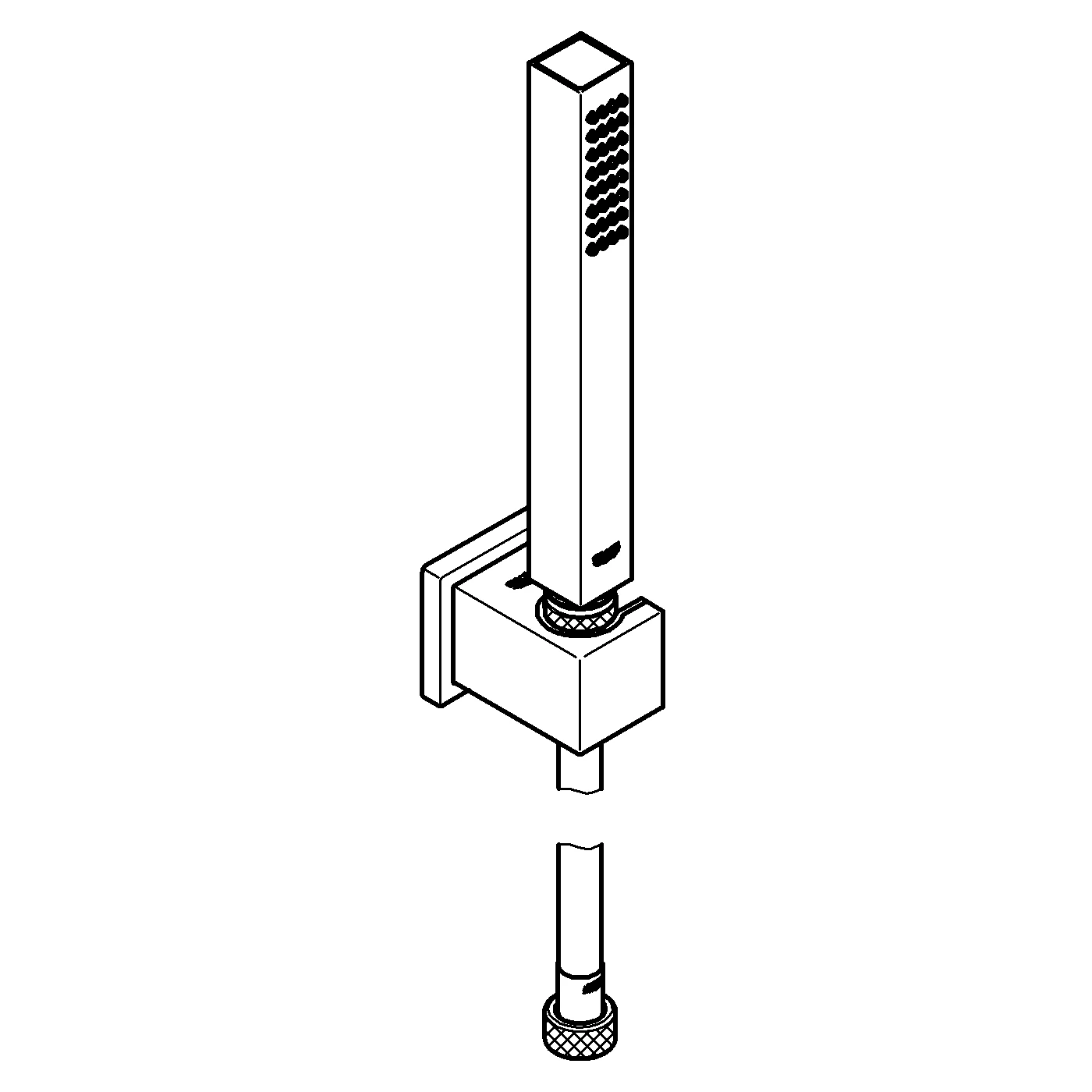 Wandhalterset Euphoria Cube Stick 27702, 1 Strahlart, chrom