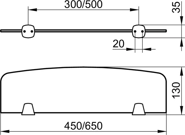 City.2 02710009400 Kristall-Glas-Platte zu 02710 450 x 125 x 6 mm