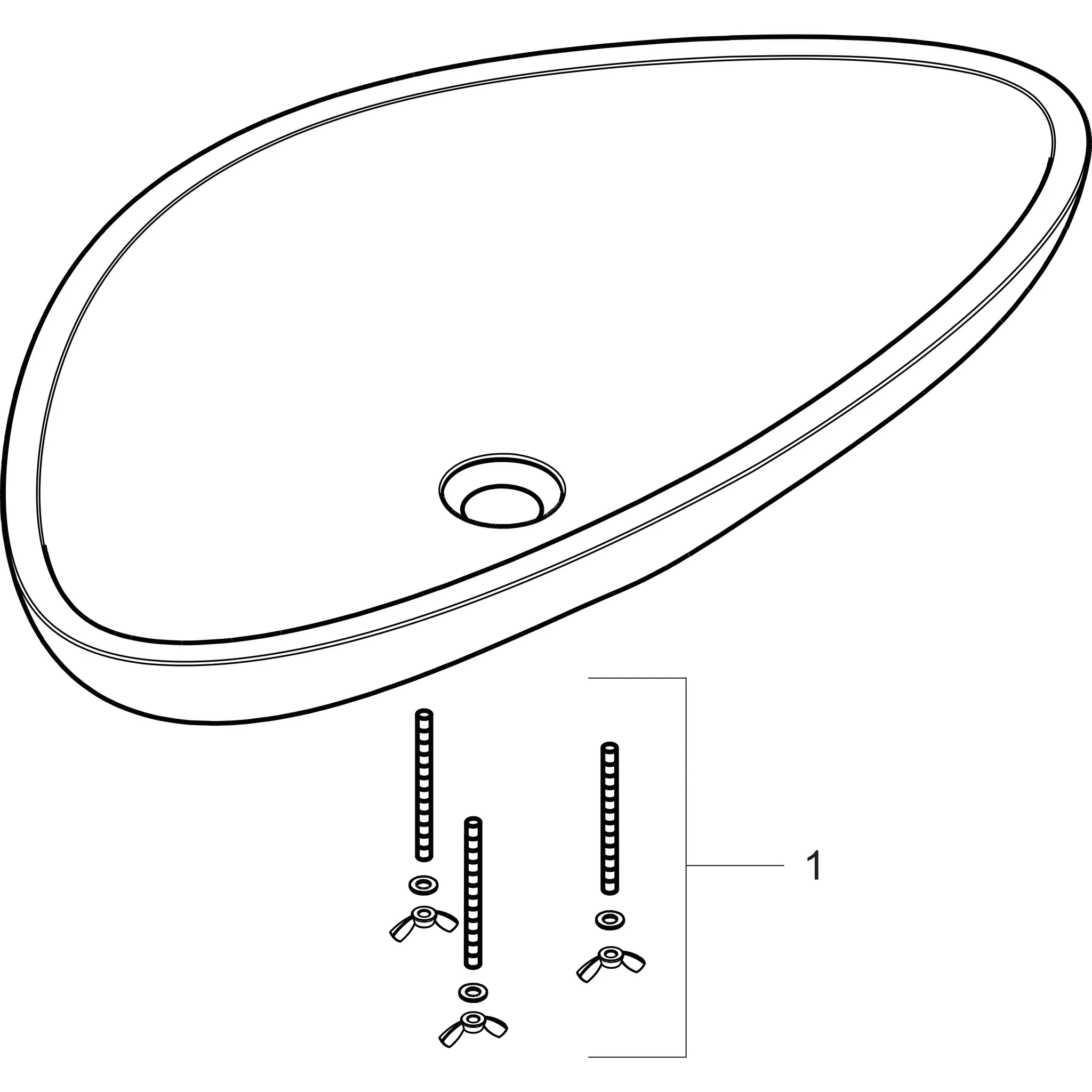 Hansgrohe Aufsatzwaschtisch AXOR Massaud, weiß, 800 x 450 mm Hansgrohe Aufsatzwaschtisch AXOR Massaud, weiß, 800 x 450 mm