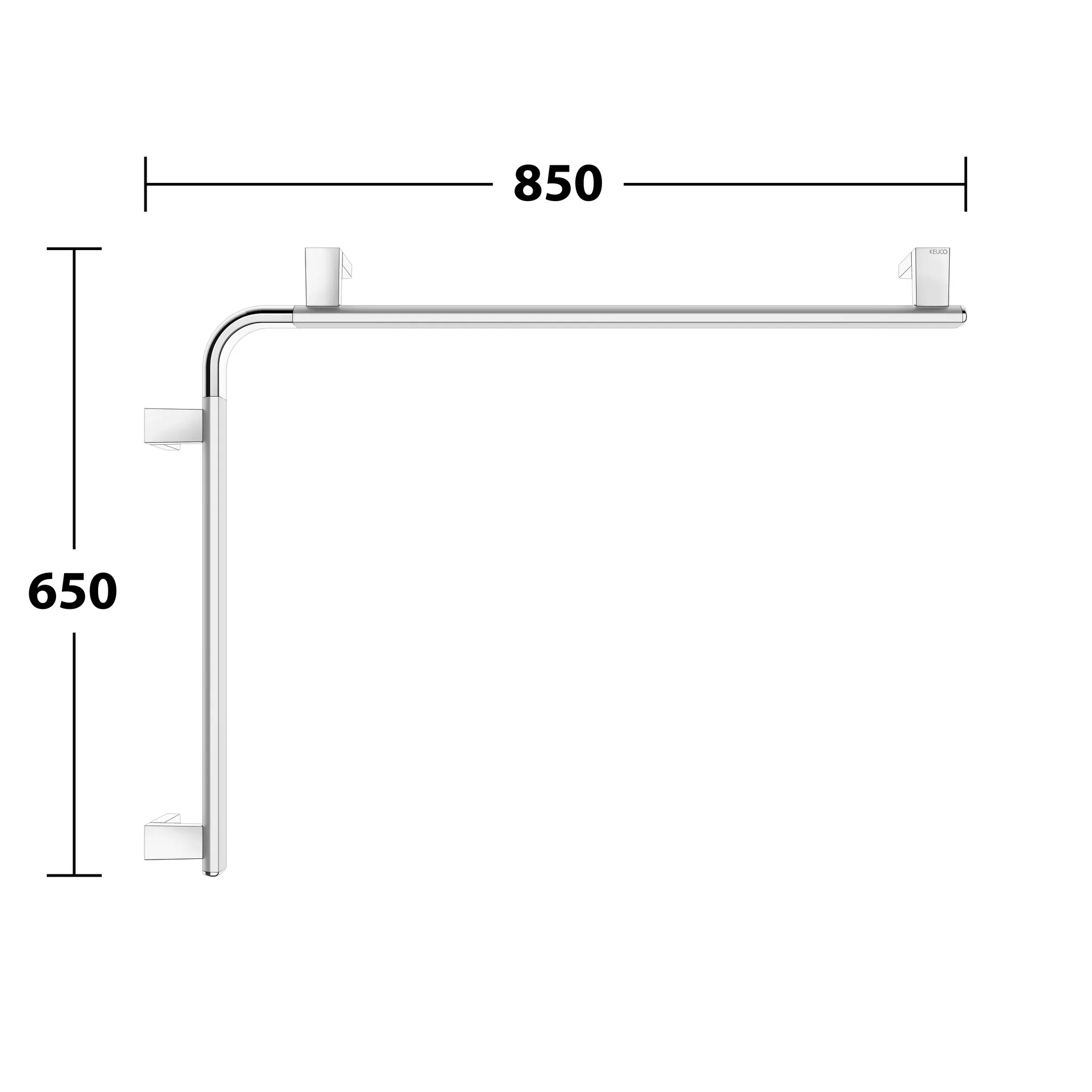 KEUCO AXESS Dusch- und Wannenhandlauf rechts 600/800 mm silber-eloxiert KEUCO AXESS Dusch- und Wannenhandlauf rechts 600/800 mm silber-eloxiert