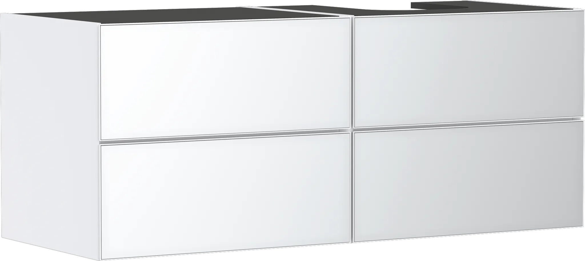 Xevolos E Waschtischunterschrank Mattweiß 1370/550 mit 4 Schubkästen für Konsolen mit Aufsatzwaschtisch geschliffen rechts Weiß Metallic Xevolos E Waschtischunterschrank Mattweiß 1370/550 mit 4 Schubkästen für Konsolen mit Aufsatzwaschtisch geschliffen rechts Weiß Metallic
